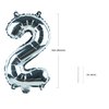 Silver Number “2”Balloons 16 Inch, Mylar Foil Custom Single Letter, Hanging, Reusable for girls boys adults Birthday,Surprise,Wedding, Celebration, Sports Party Event Decoration Supplies