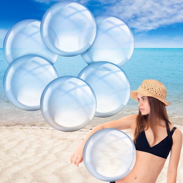 Hungdao 12 Pieces Inflatable Clear Beach Ball Inflatable clear balls for Halloween Party DIY Ball Transparent Swimming Pool Ball Party Decorations Favors Supplies(16 Inch)
