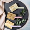 HARMONIFY All Natural Set of Soap Bars (Rose, Lavender, Olive Oil) with Wooden Soap Dish, Assortment of Natural Hand-Made Soaps, Skin Revitalizing and Moisturizing, Healthy, Made in Europe