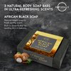 O Naturals Bar Soap for Men - 3-Pcs Mens Soap Bar - Natural Soap - Mens Soap - Body Men Soap Bars - Natural Soap for Men - Organic Men's Soap Bars - Exfoliating Bar Soap - African Black,Cedarwood,Mint