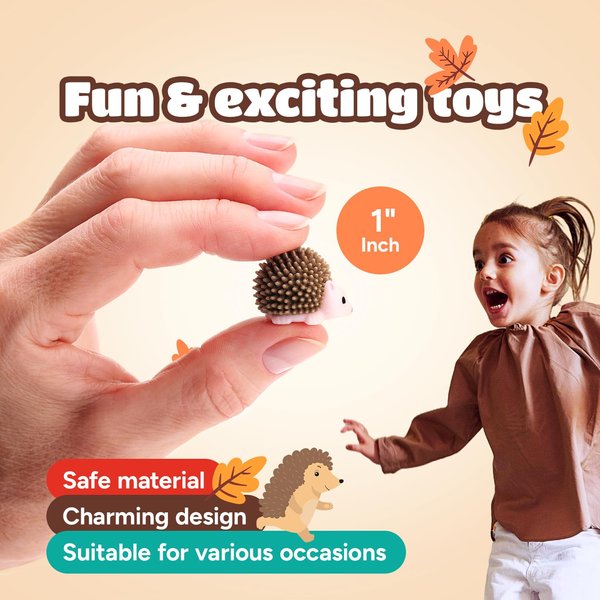 Hedgehog Toy Figurines - Wild Life Animal Figures 25 Pcs - Figurines Party Favors for Kids - Cake Toppers – Woodland Decoration Playset - Cognitive Toys