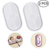 AFUNTA DIY Oval Silicone Coaster Mold,2 Pcs Soft Flexible Oval Crystal Silicone Molds for Casting with Resin, Concrete, Cement and Polymer Clay - Transparent White