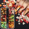 Maple Leave Nail Art Glitter Holographic Leaf Nail Sequin Autumn Nail Flakes Fall Nail Decoration Thanksgiving Nail Accessories Supplies for Women Girls
