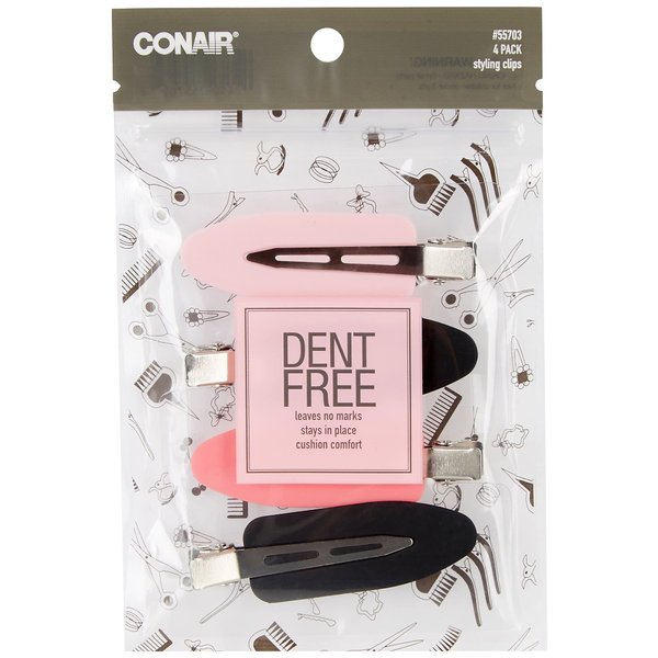 Conair Dent Free Hair Styling Clips, 4 Ct