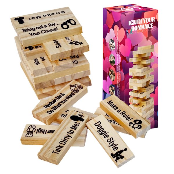 BEEMOY Top Party Games for Adults Super Naughty Block Tower Game Fun Block Tower Stack Games for Couples Date Night