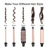 5 in 1 Curling Iron, Hair Curling Wand Set with Curling Brush and 4 Interchangeable Ceramic Curling Wand(0.35”-1.25”), Hair Crimper, Instant Heat Up,Include Heat Protective Glove & 2 Clips