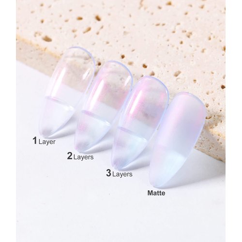 Major Dijit Gel Nail Polish - Jelly Glass UV Led Gel Polish Natural Girly Colors Pearl Blue Translucent Cruelty-Free Nail Lacquer, 15ml/0.5floz
