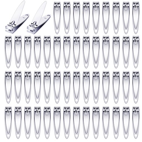 AVERZELLA 60 Pack Straight Nail Clippers Bulk,Sharp Blade Toe Nail Clippers Fingernail & Toenail Nail Clipper in Bulk,Nail Clipper Set Manicure Tools for Women Man Adult Homeless Care Supplies