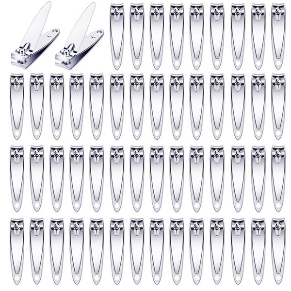 AVERZELLA 60 Pack Straight Nail Clippers Bulk,Sharp Blade Toe Nail Clippers Fingernail & Toenail Nail Clipper in Bulk,Nail Clipper Set Manicure Tools for Women Man Adult Homeless Care Supplies