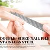 10 Pack Nail File Set Stainless Steel Double Side Nail File Silver Stainless Steel Double-Sided Nail File Trim Manicure Tool for Hand and Foot Care in Nail Salon Silver