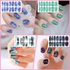 WOKOTO 20 Sheets Full Nail Marble Nail Stickers Nail Polish Strips for Women Press On Nail Polish Stickers Set with Nail File Gradient Real Nail Polish Strips Nail Wraps for Nails
