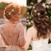 6 Pieces Bridal Wedding Hair Pins Gold Leaf Crystal Pearl Hair Pins Clips Headpiece Vintage Wedding Hair Accessories Jewelry with Rhinestone for Brides Bridesmaids Flower Girls (Elegant)