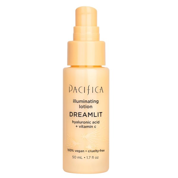 Pacifica Beauty Dreamlit Illuminating Lotion, Skincare, Hyaluronic Acid, Vitamin C, Brightening, Hydrating, Plumping, Dewy Skin, For Dry, Combination Skin, Face Moisturizer, Vegan, 1.7 fl oz (1 Count)