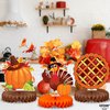 KatchOn, Thanksgiving Centerpieces For Tables - Pack of 12 | Thanksgiving Honeycomb Centerpiece for Thanksgiving Decorations, Turkey Decorations | Thanksgiving Table Decor, Thanksgiving Party Supplies