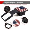 Crynod 1 PC Car Trailer Hitch Cover, 3.14" x 3.14" x 1.96" TPU American Flag Dustproof Tow Cover Rubber Plug, Fits 2" Square Mouth Receiver Tube, Product Compatible with Most Car Models (Red)