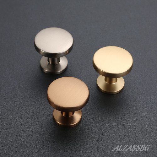 Alzassbg 10 Pack Champagne Bronze Cabinet Knobs, 1.1 Inch(30mm) Diameter Round Cabinet Knob Hardware for Kitchen Dresser Drawer AL6044TGP