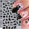 6 Sheets Cute Cartoon Nail Stickers Cat Dog Rabbit 3D Self-Adhesive Nail Decals Animal Design Nail Art Stickers Black White Kawaii Nail Art Supplies for Women Girls Kids DIY Nail Art Decoration