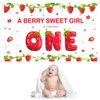Strawberry First Birthday Party Decorations Berry Sweet Girls 1st One Birthday Backdrop Banner Girls Birthday Party Supplies Strawberry Backdrops Party Props