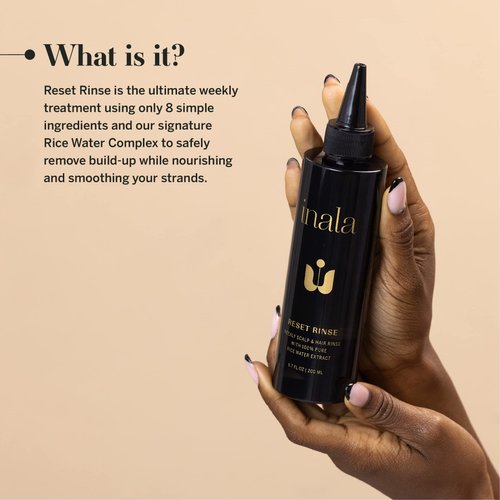 Inala Reset Rinse | Weekly Sand Hair Treatment | Removes Scalp Build-up | Hair Loss Prevention | 100% Pure Rice Water Extract - Improves Hair Health | All Hair Types, 6.7 Fl Oz