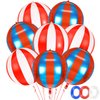 8 Pcs Carnival Balloons Circus Party Decorations, 22'' Jumbo 4D Red and Blue White Balloons with Ribbons for Carnival Decorations Circus Clown Party Birthday Party Supplies