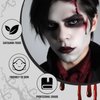 Halloween Vampire Makeup Kit with White Face & Body Paint, Fake Blood and Applicator SFX Makeup Set for Zombie Wounds Clown Cosplay Special Effects Makeup
