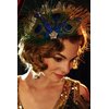 BABEYOND Peacock Feather Hair Clip Peacock Fascinator with Rhinestones Roaring 20s Peacock Flapper Fascinator 1920s Peacock Hair Accessories (Style 2)
