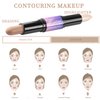 Wismee Dual-Ended Highlight & Contour Stick, Shimmer Cream Powder Face Shaping & Contouring Stick, Long Lasting & Waterproof Highlighters Makeup Stick, Blendable and Smooth for Women