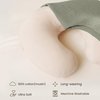 Konssy Muslin Nursing Pillow Covers, Soft and Cute Nursing Covers for Breastfeeding Pillows, Ideal for Newborn Baby Boys and Girls (Fog Green, Cream) - 2 Pack