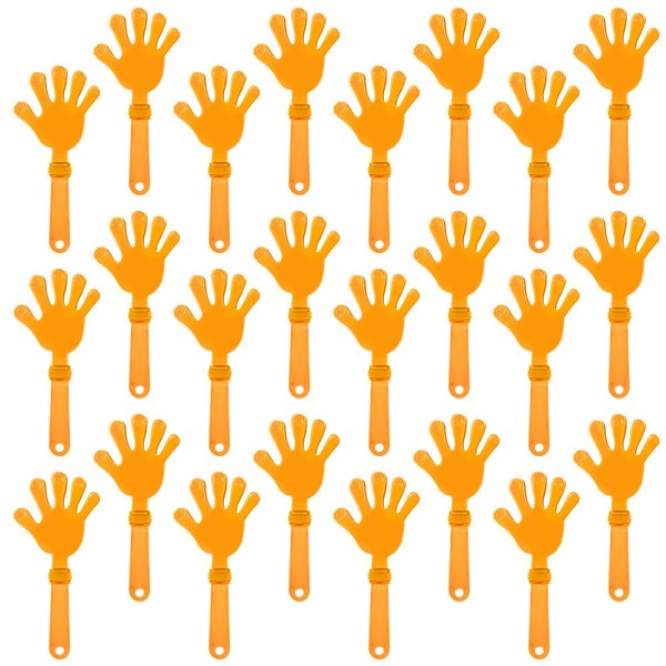 ZCYSRLQIN 24 Pcs Orange Hand Clappers 7.5 Inch Clappers Noisemakers Noise Makers Party Favors Plastic Party Clapper for Sporting Events Cheers Ball Dance Basketball Football Noisemakers（Orange）