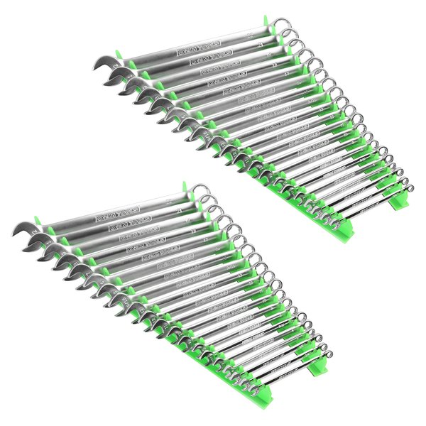 OEMTOOLS 22217 4 Piece Rail Wrench Organizer, Magnetic Tool Box Accessories, Green