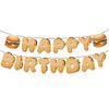 DIADARL Happy Birthday Banner, Hamburger Banner, Hamburger Party Supplies for Men Girl Party Supplies Decor Party
