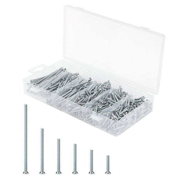 Mr. Pen- Machine Screw Assortment Kit, 370 Pcs, 6-32 Flat Head Phillips Machine Screws, Assorted Screws, Wall Plate Screws, Outlet Screws, Electricians Screw Kit, Flat Head Screws, Mounting Screws