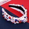 mokkia 4th of July Headband for Women American Flag Star Knotted Headbands Red White and Blue Rhinestone Crystal Top Knot Headbands Patriotic 4th of July Accessories Party Favors (American Flag E)