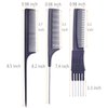 PERFEHAIR Teasing Comb for Fine Hair, (3-pack) Rat Tail Backcombing Volumizing Parting Wave Combs Tools for Women with Metal Pick