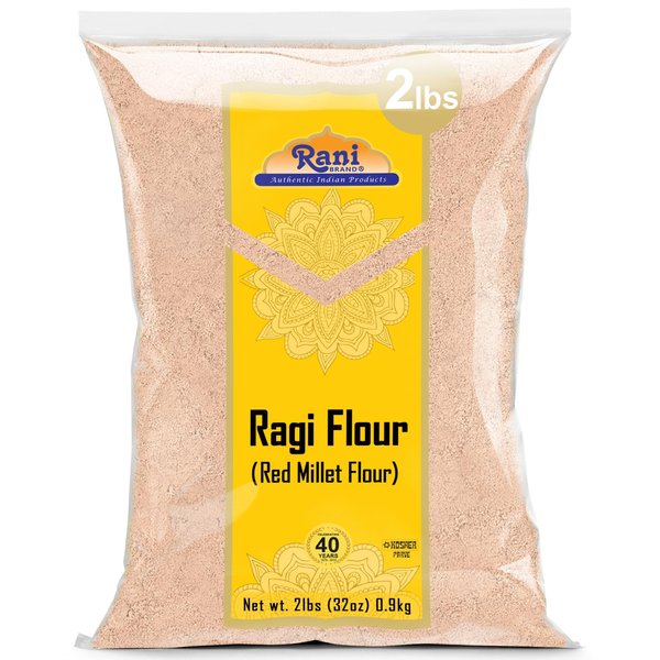 Rani Ragi (Finger Millet) Flour 32oz (2lbs) 908g ~ All Natural | Vegan | Gluten Friendly | NON-GMO | Kosher | Indian Origin