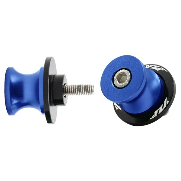 2pcs 6MM M6 X1.5 Motorcycle Swing arm Sliders Spools CNC Swing Arm Stand Screw, Fit with Yamaha YZF R1 R3 R6 R7 R125 R25 R1000 (Blue)