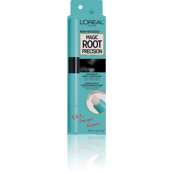 L'Oreal Paris Magic Root Precision Temporary Gray Hair Color Concealer Brush, 1 Black, 0.05 fl; oz.