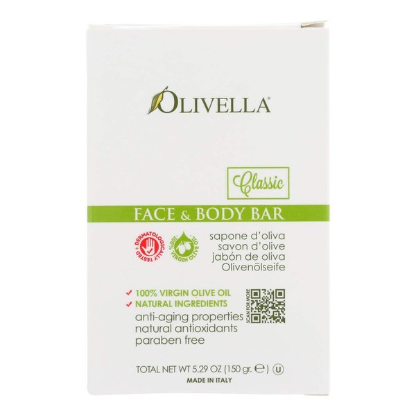 Bar Soap 100% Virgin Olive Oil Face & Body Olivella 5.29 oz Bar Soap