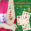 Yobbai Glitter Temporary Tattoos for Kids, 150 Patterns (12 Sheets) Waterproof Temporary Tattoos Stickers for Christmas, Christmas Tree, Snowman, Elk, Santa Claus, etc. Boys and Girls Party Supplies
