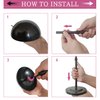 Wig Stand Adjustable Height Black Plastic Wig Head Stand Portable Wig Holder Stands Non-Slip Wig Head Holders Sturdy for Multiple Wigs and Hats Styling Drying Display