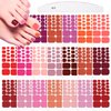 XEAOHESY 440 Pieces 20 Sheets Red Solid Color Toenail Polish Strips Toe Nail Wraps Self-Adhesive Gel Nail Strips Toe Nail Stickers Full Nail Wraps for Women with Nail File