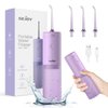 Water Flosser Dental Oral Irrigator Teeth Cleaner Portable Travel Rechargeable Cordless,IPX7 Electric Plaque Remover 3 Modes 3 Jet Tips 140ml