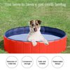 Dog Pool, Foldable Pet Pool, Small Portable PVC Dog Swimming Pool 24 x 8 Inch Folding Dog Cat Bath，Small Portable PVC Dog Swimming Pool，Tub Indoor Collapsible Ball Pit for Puppies(Blue, Small)