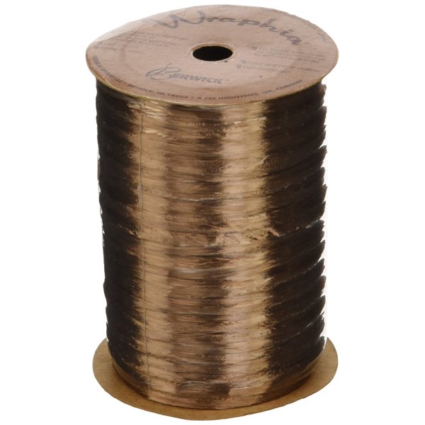 Berwick Offray 1/4'' Wide Pearlized Raffia Ribbon, Copper, 100 Yards, 7MM