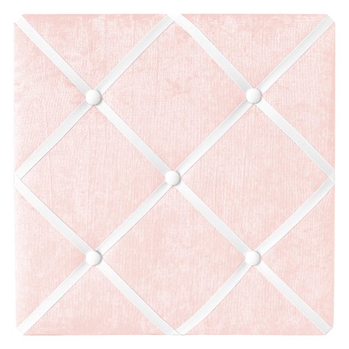 Sweet Jojo Designs Pink Fabric Memory Memo Photo Bulletin Board - Solid Light Blush Crinkle Crushed Velvet Luxurious Elegant Princess Boho Shabby Chic Luxury Glam High End Boutique for Lace Collection