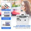 Walkman Auto Reverse ＆Clear Stereo Cassette Player,Built-in Cool Copper Wheel Movement＆Earphone,Cassette Tape to MP3 Converter with Tape Converter Software,Powered by USB Power Cord or AA Battery