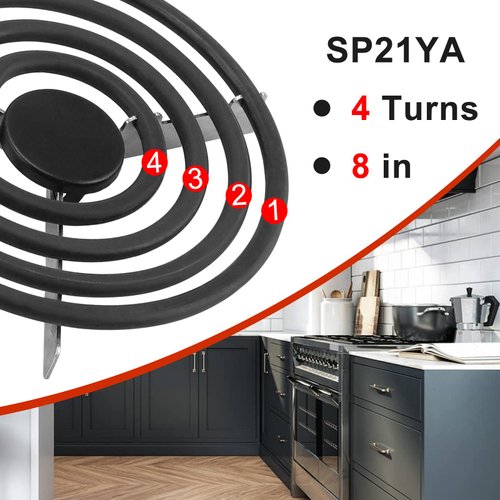 SP21YA Electric Stove Burner Replacement for G.E & Ken-more & Hot-point & Ro-per Electric Range Stove - Fit WB30X253 8" Electric Range Burner Element