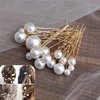 30 Pieces Wedding Pearl Hair Pins for Brides Bridal, Elegant Pearl Rhinestones Hair Pins Updos Hair Piece Hair Accessories for Brides Bridesmaid Women (Gold)