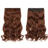 SIADEE Clips in Hair Extensions 24" 1PCS 3/4 Full Head Curly Wave Synthetic Hair Extensions, Reusable Invisible Hairpieces for Women Heat Resistant Fiber with 6 Clips 5.3 Oz per Piece - 2350#