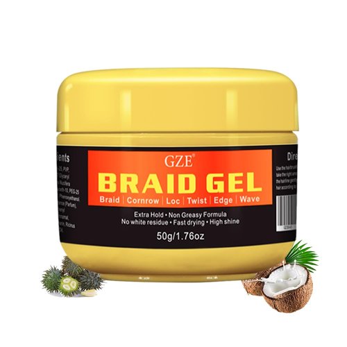 GZE Shining and Conditioning Extra Hold Braid, Loc, Twist Gel, Tames Frizz & Edges, 4C Hair, No Parabens, Sulfates, Mineral Oil or Petrolatum Braid Shaping Styling Gel Edge Control travel size